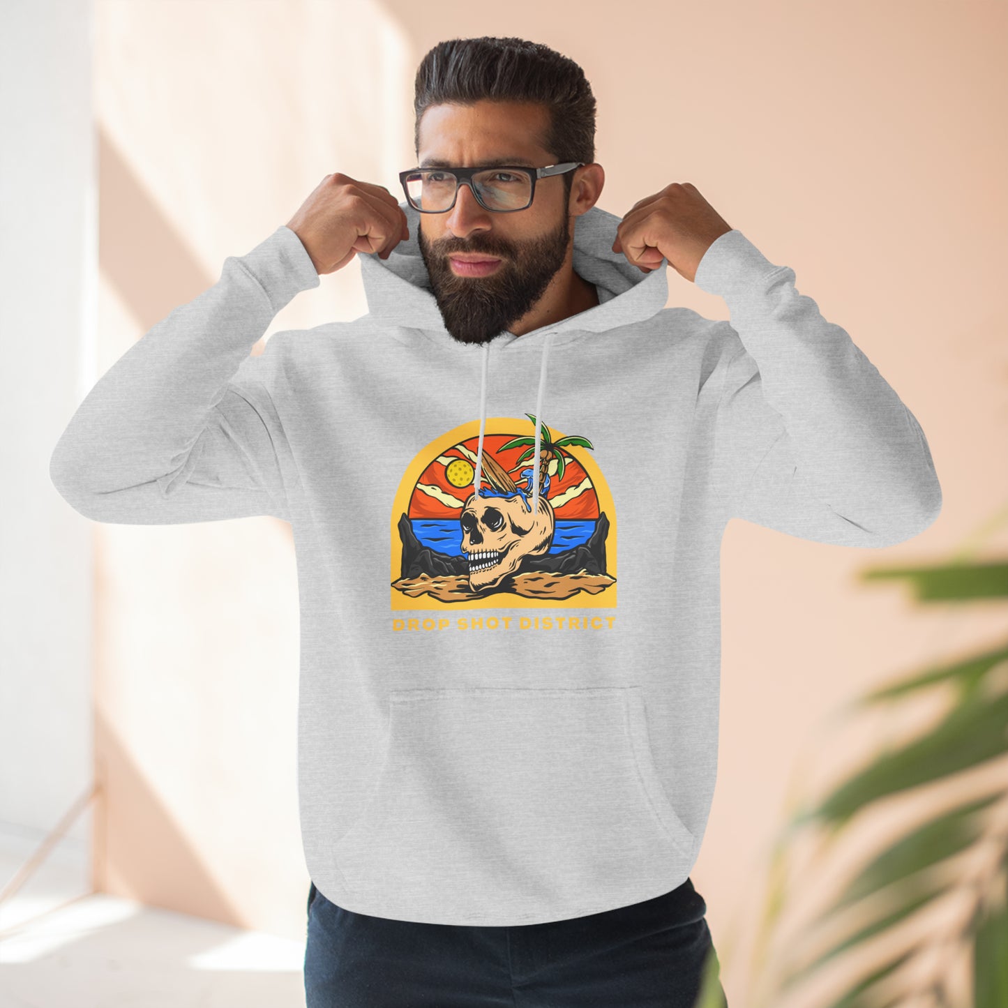 Drop Shot District Skeleton Unisex Premium Pullover Pickleball Hoodie