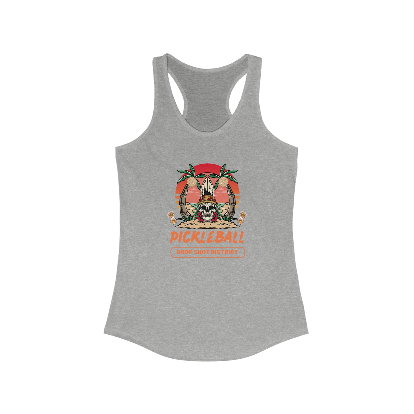 Skelton Head Drop Shot District Women's Super Cute Pickleball Tank