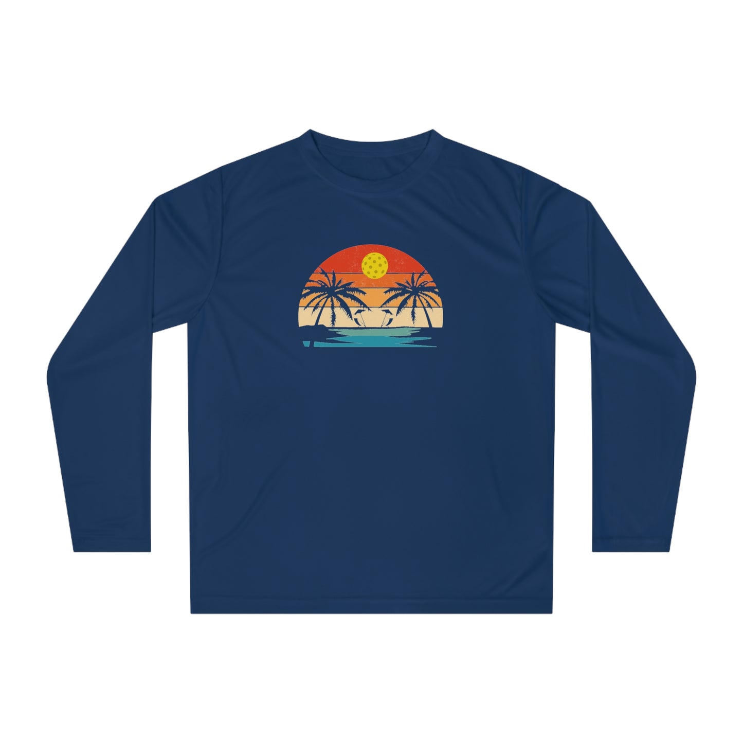 Unisex Beautiful Pickleball Sunset Performance Long Sleeve Shirt