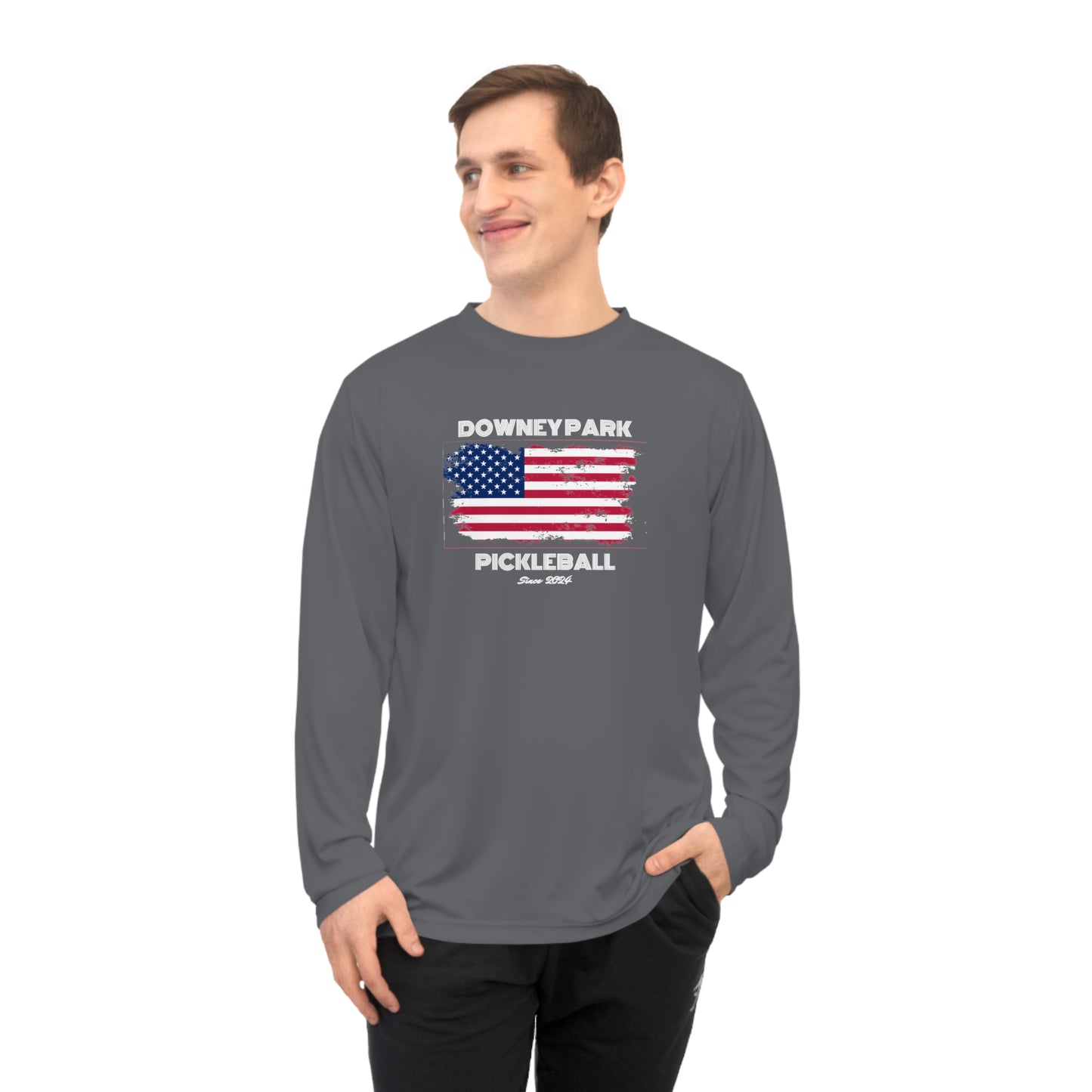 Downey Park Pickleball Since 2024 100% Polyester Moisture Wicking UV Performance Long Sleeve Shirt