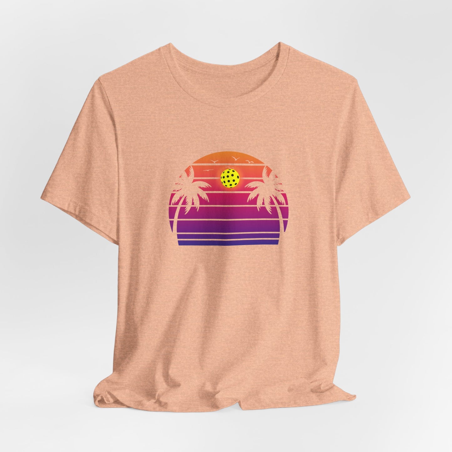 Unisex Beautiful Purple Pickleball Sunset Premium T-Shirt