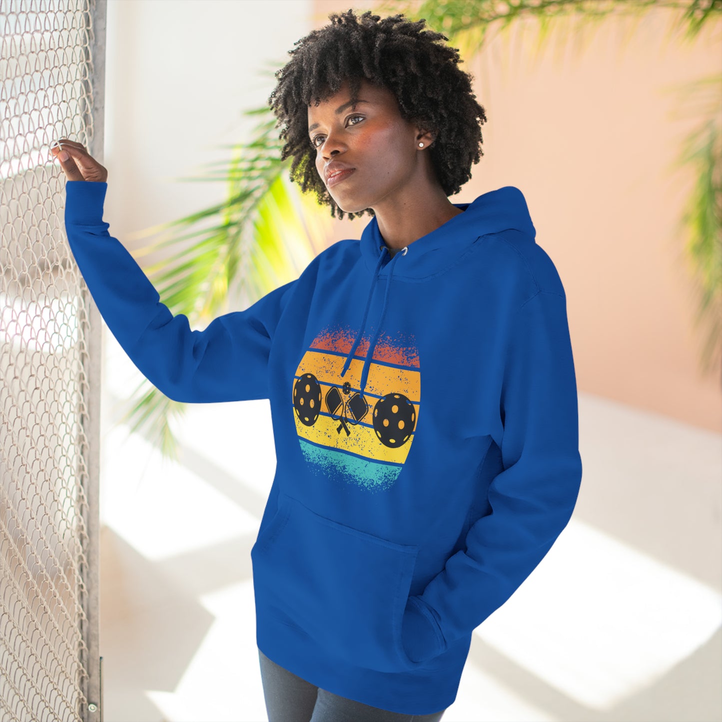 Tropical Pickleball Sunset Gorgeous Unisex Premium Pullover Hoodie