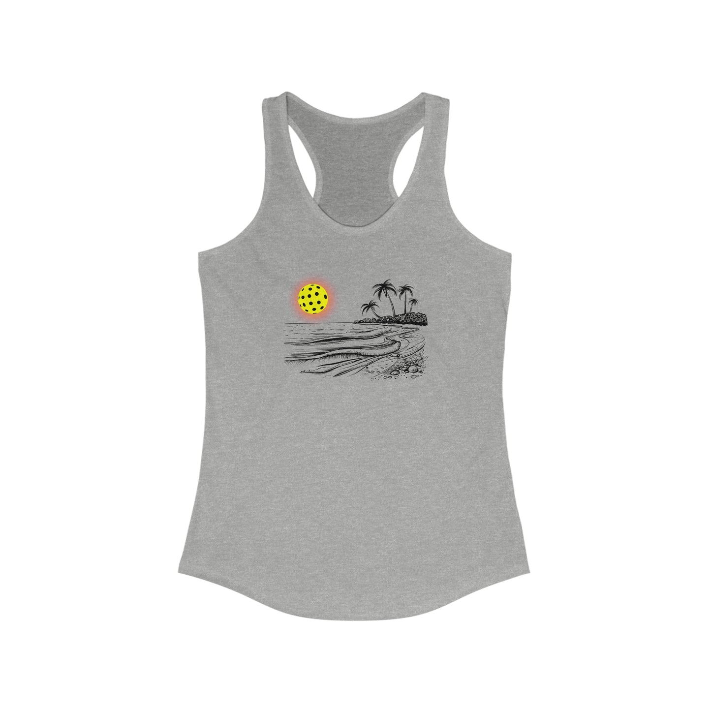 Pickleball Sun Beach Vibes Beautiful Women's Racerback Tank Top