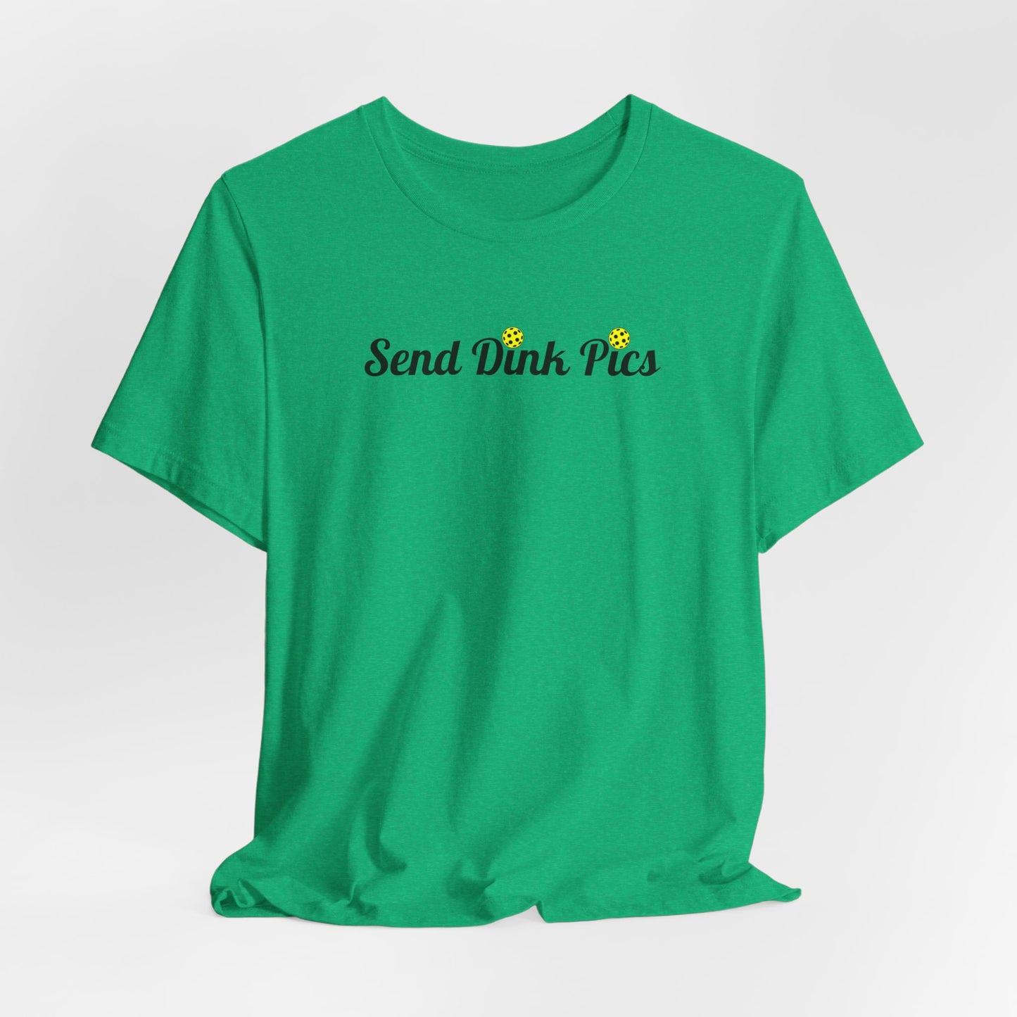Unisex Send Dink Pics (in cursive) Funny Pickleball Premium T-shirt