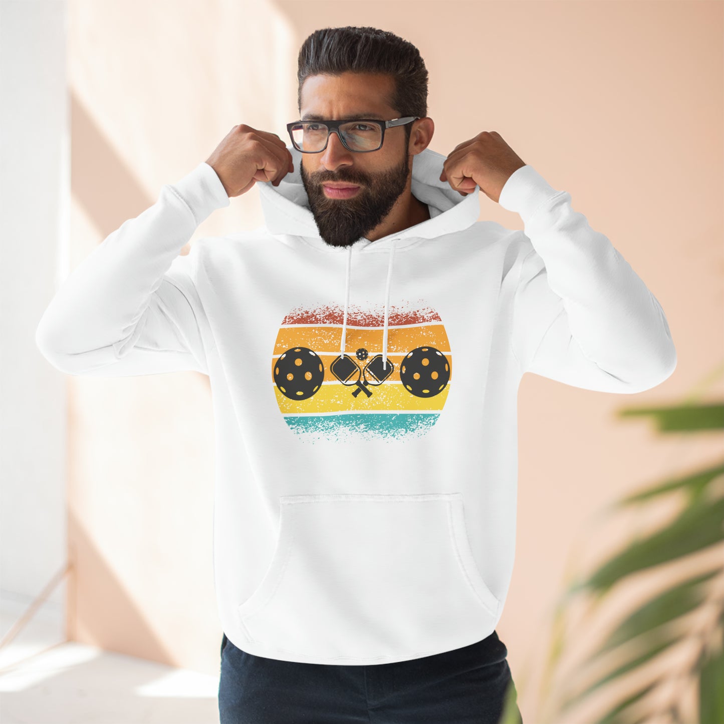 Tropical Pickleball Sunset Gorgeous Unisex Premium Pullover Hoodie
