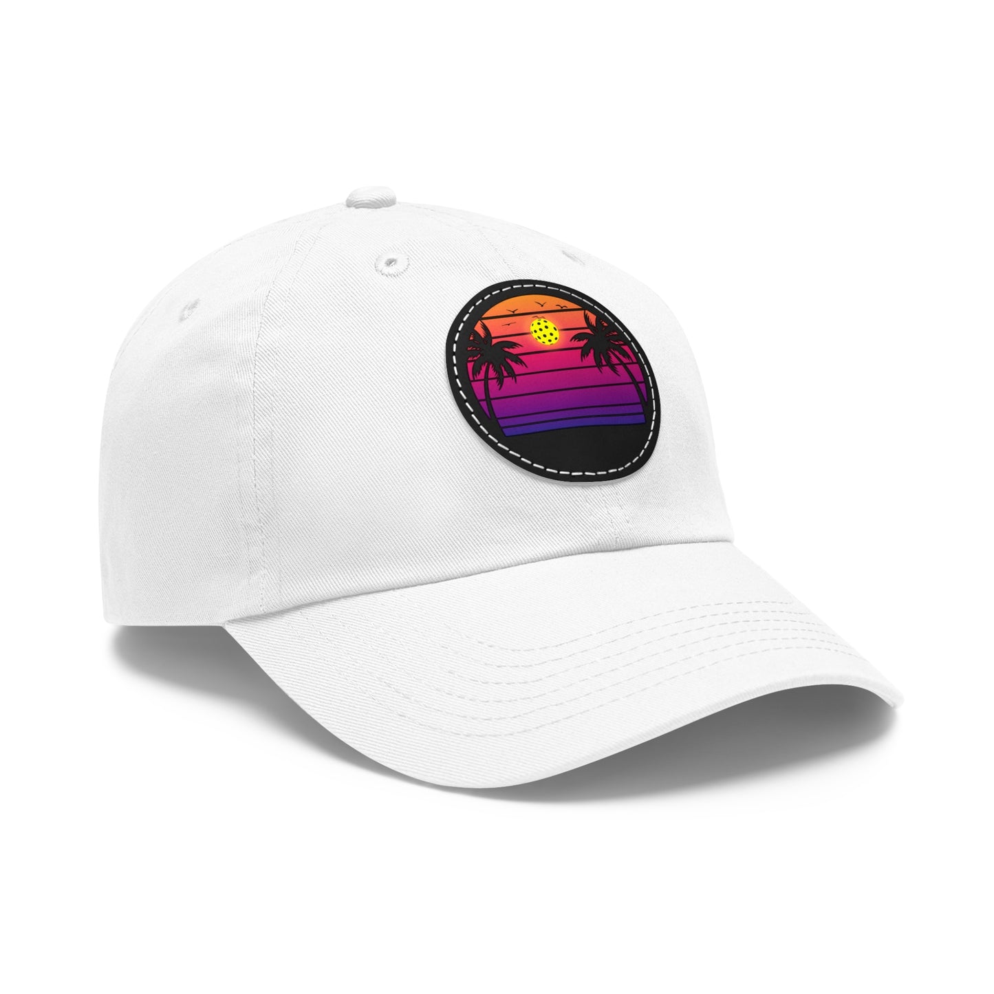 Gorgeous Purple Pickleball Sunset Hat with Leather Patch