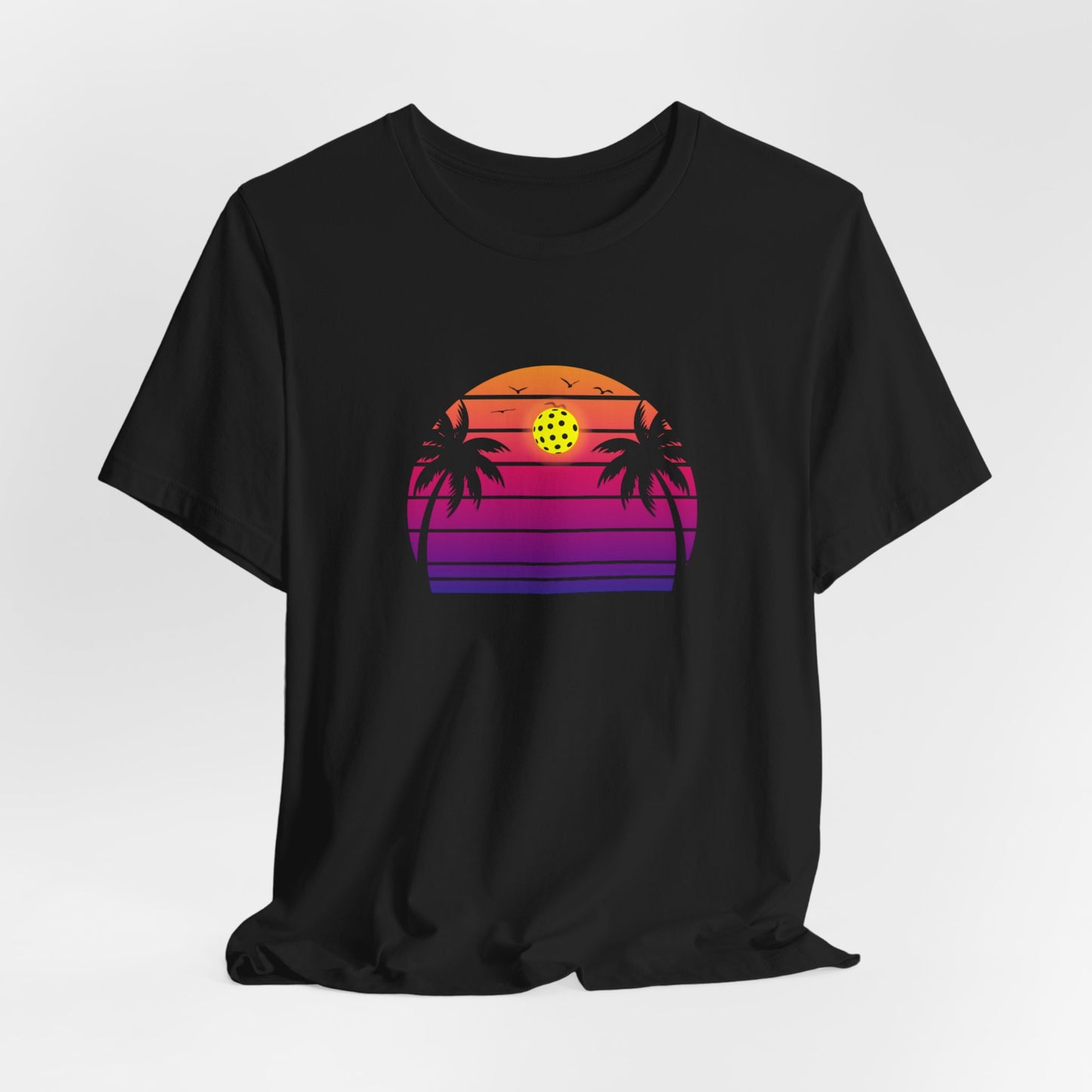 Unisex Beautiful Purple Pickleball Sunset Premium T-Shirt