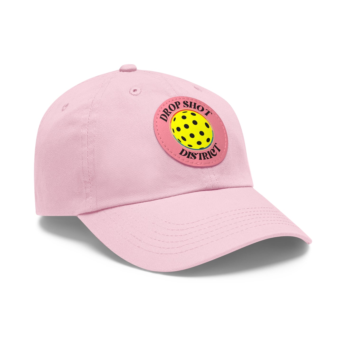 Drop Shot District Pickleball Logo Hat Printed with Leather Patch