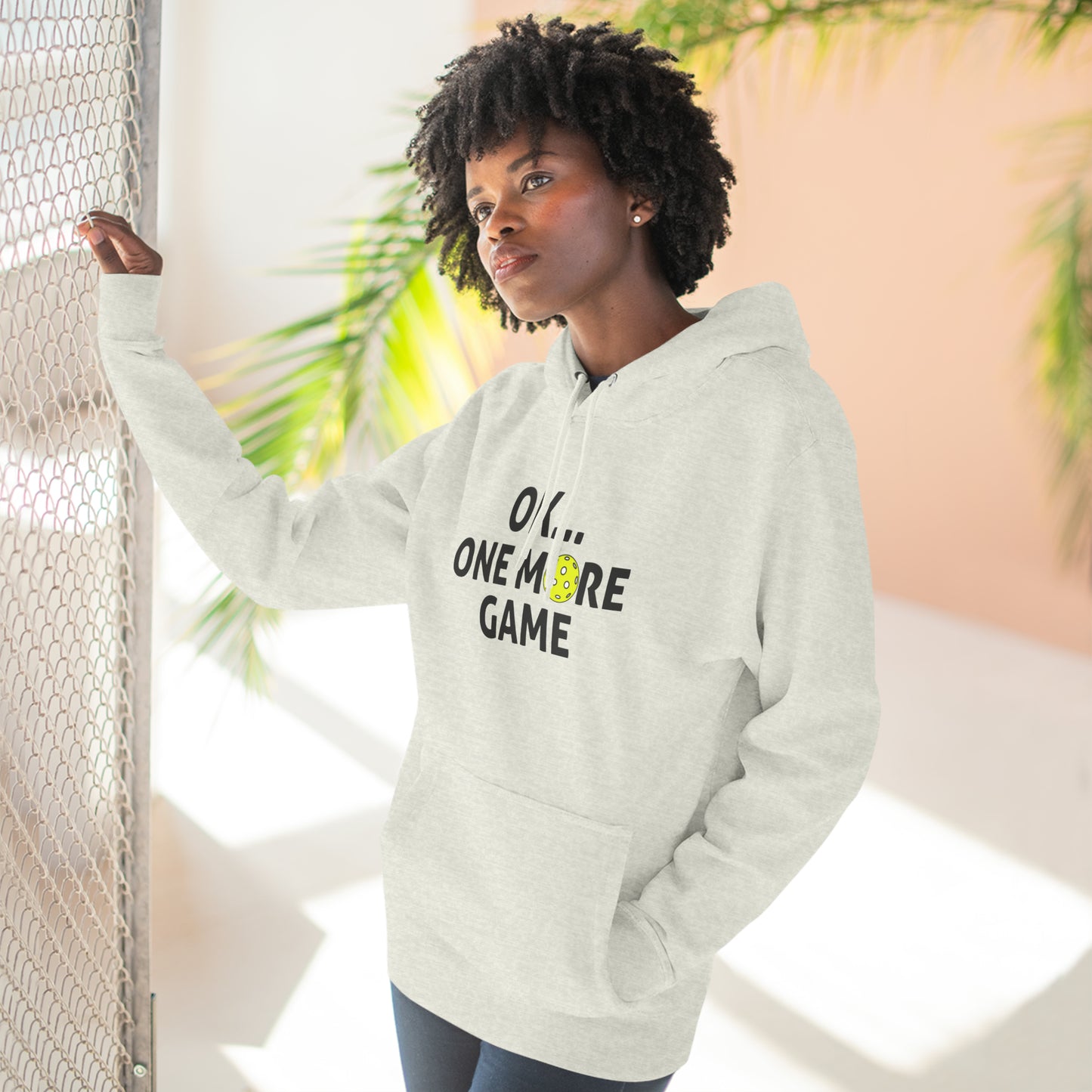 Unisex Ok...One More Game Premium Pullover Pickleball Hoodie