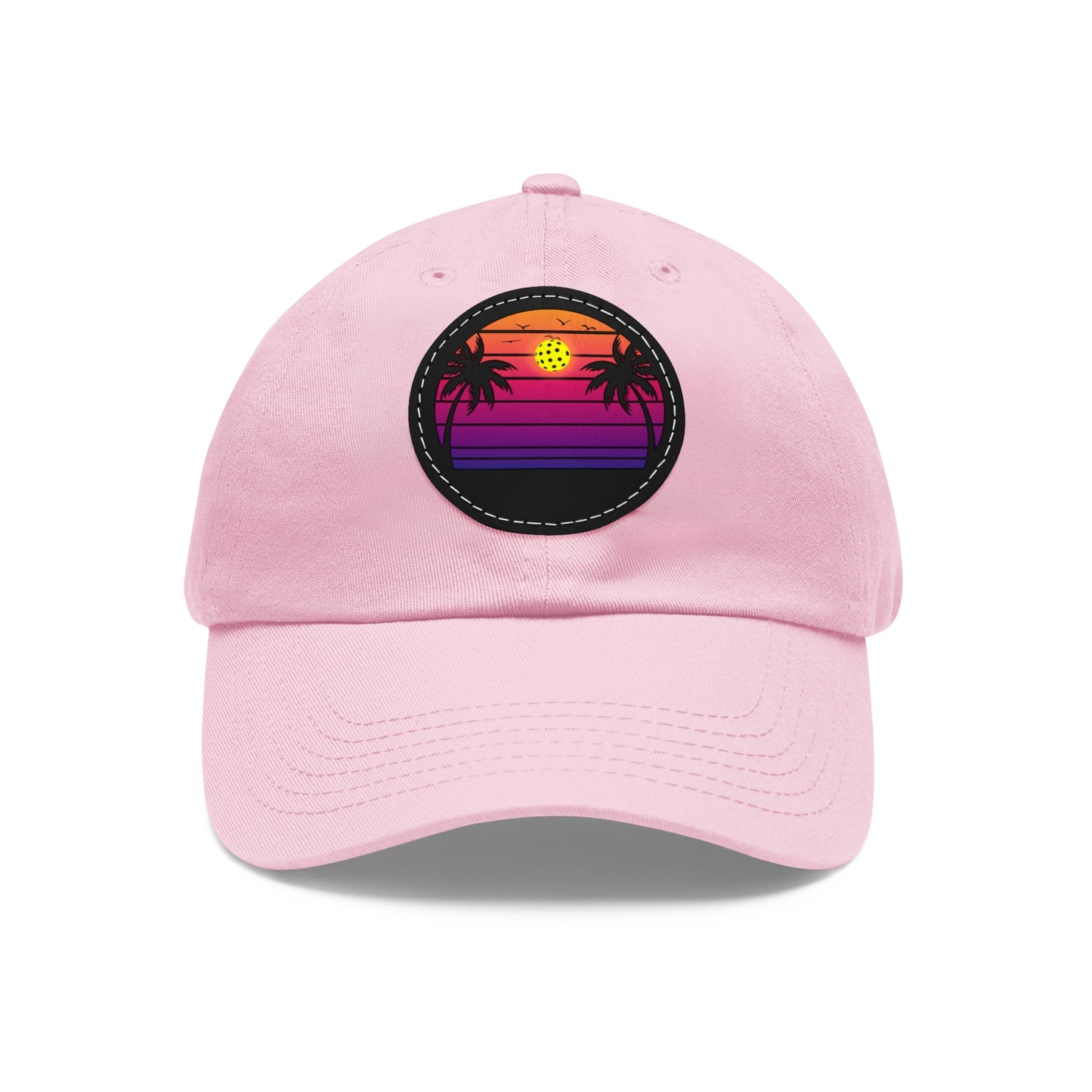 Gorgeous Purple Pickleball Sunset Hat with Leather Patch