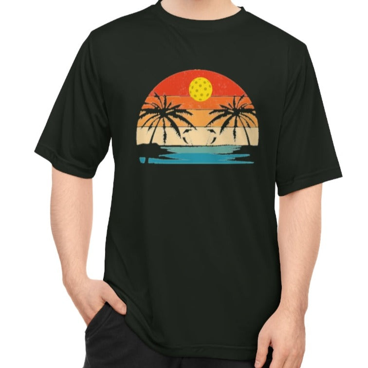 Unisex Beautiful Pickleball Sunset Performance Pickleball T-shirt