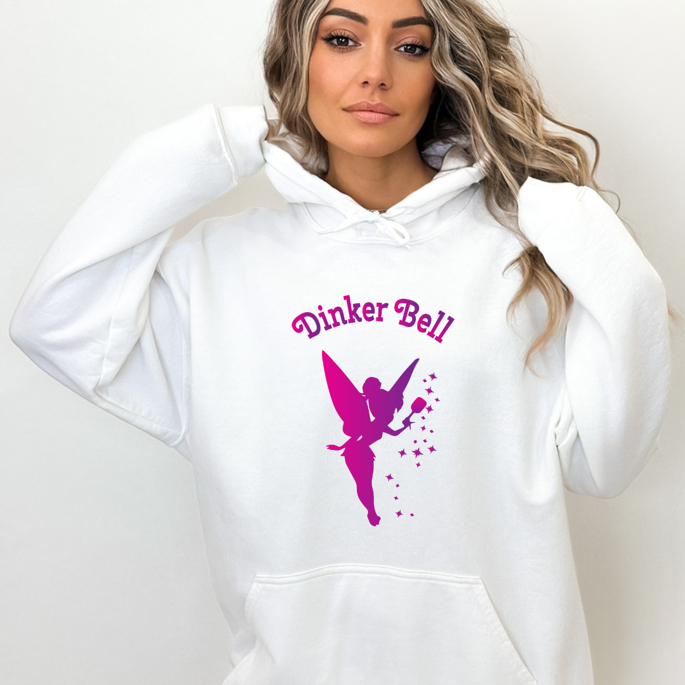 Super, super, super cute Dinker Bell warm hooded pullover pickleball hoodie