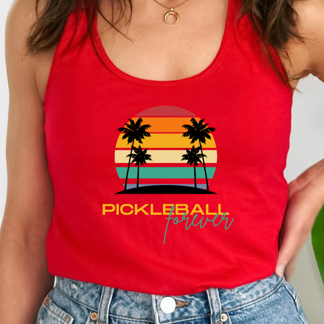 Beautifully designed Pickleball Forever Women's Racerback Pickleball Tank Top
