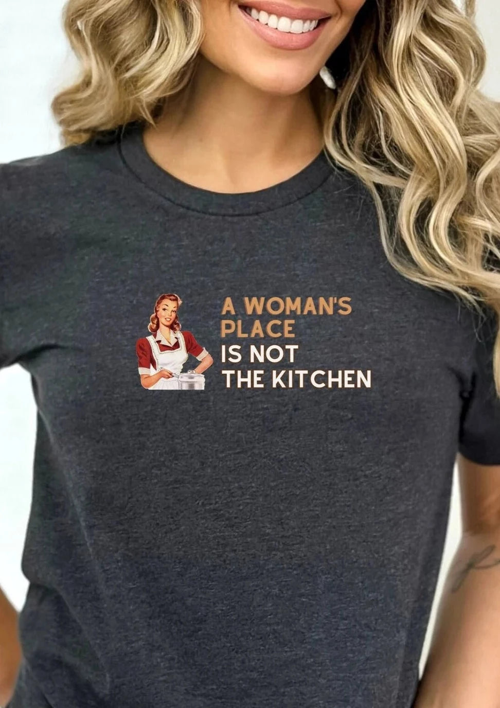 A Woman's Place Is Not The Kitchen Unisex Premium Pickleball T-Shirt