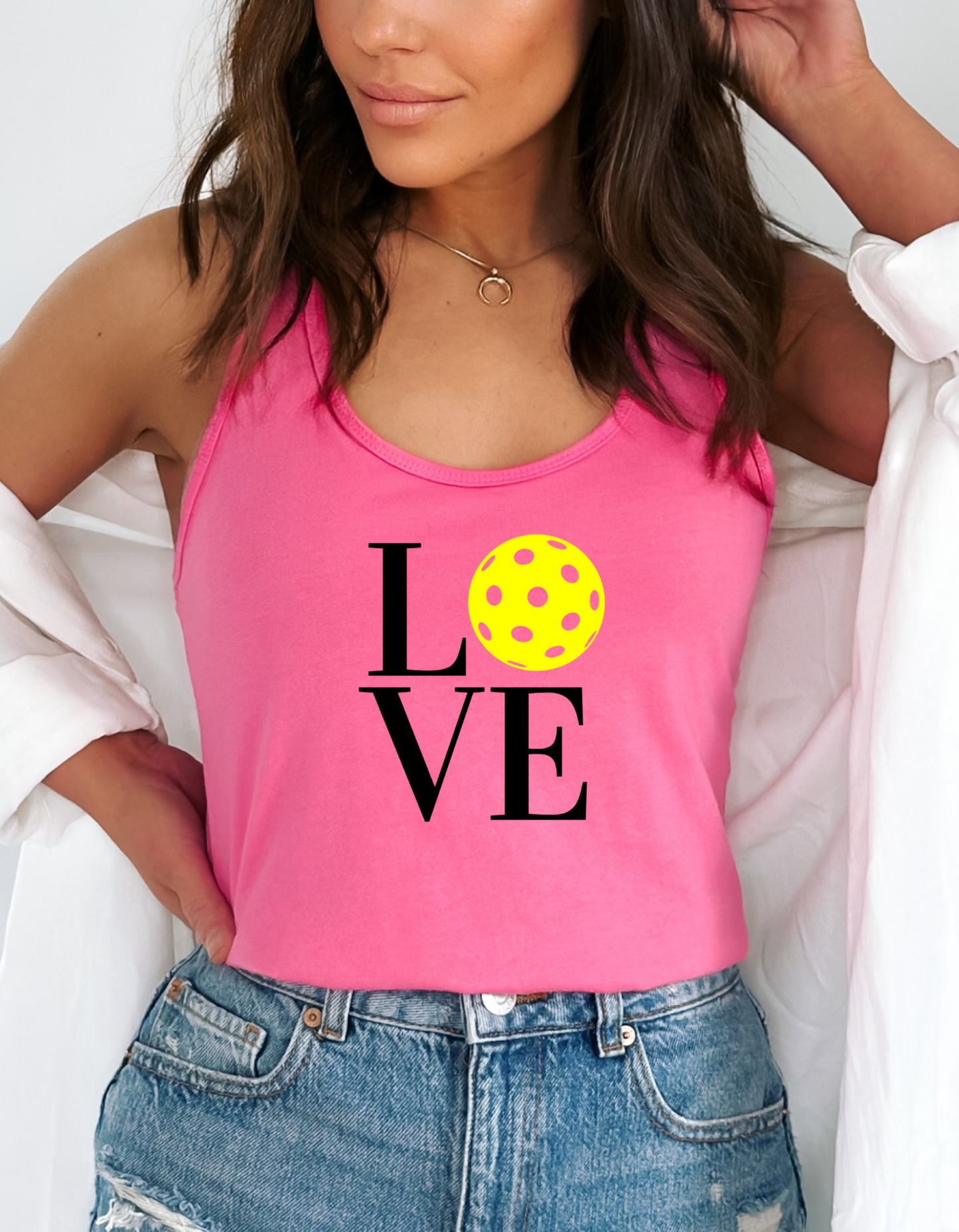 Beautifully designed LOVE Pickleball Women's Racerback Pickleball Tank Top
