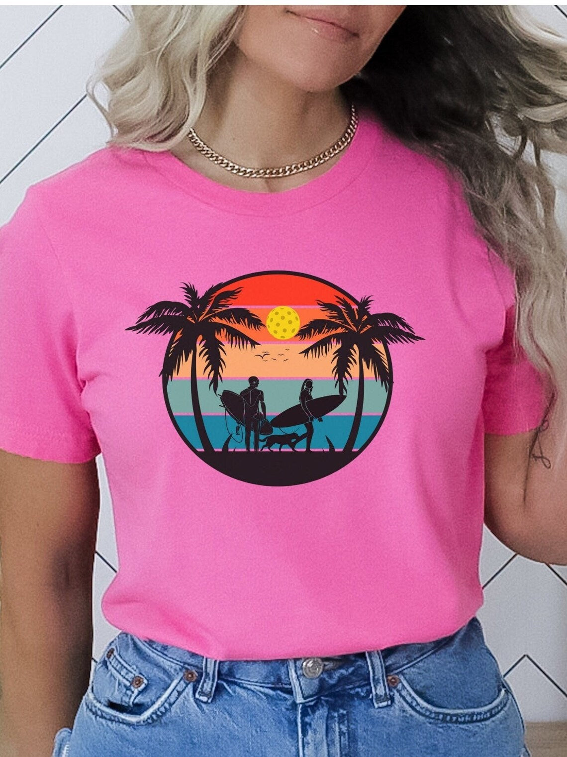 Gorgeous, pickleball sunset Unisex Pickleball Life Premium T-Shirt