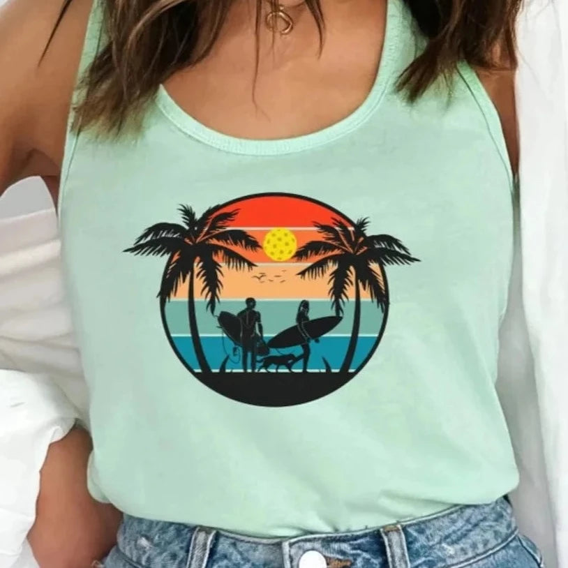Beautifully designed Pickleball Life Women's Racerback Tank Top