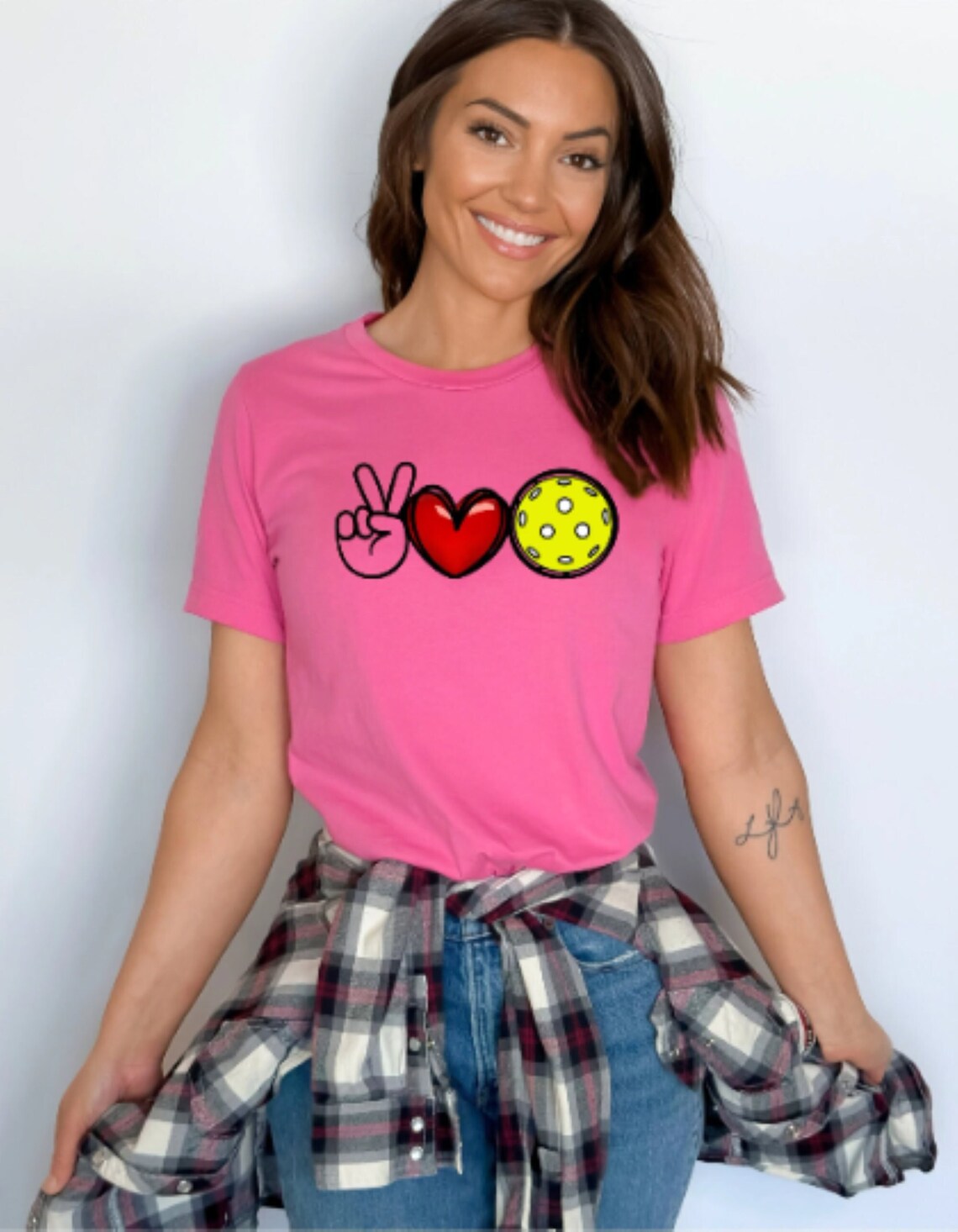 Super, super cute, super super sharp looking Peace, Love, Pickleball Unisex Premium T-Shirt