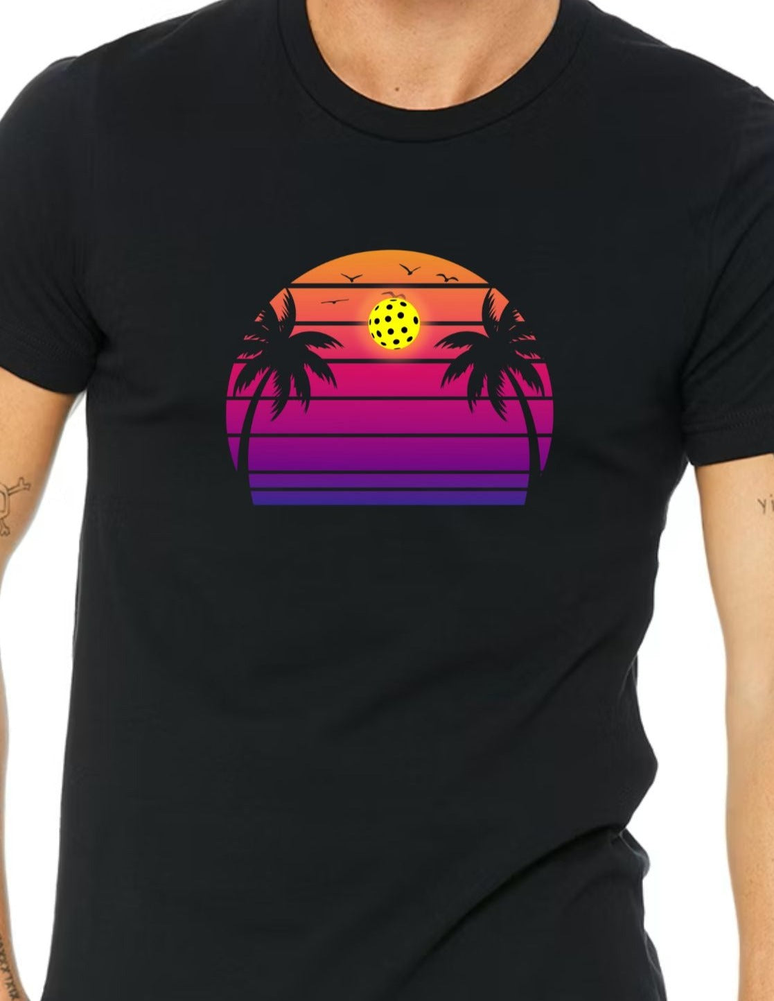 Beautiful, gorgeous purple pickleball sunset unisex tshirt