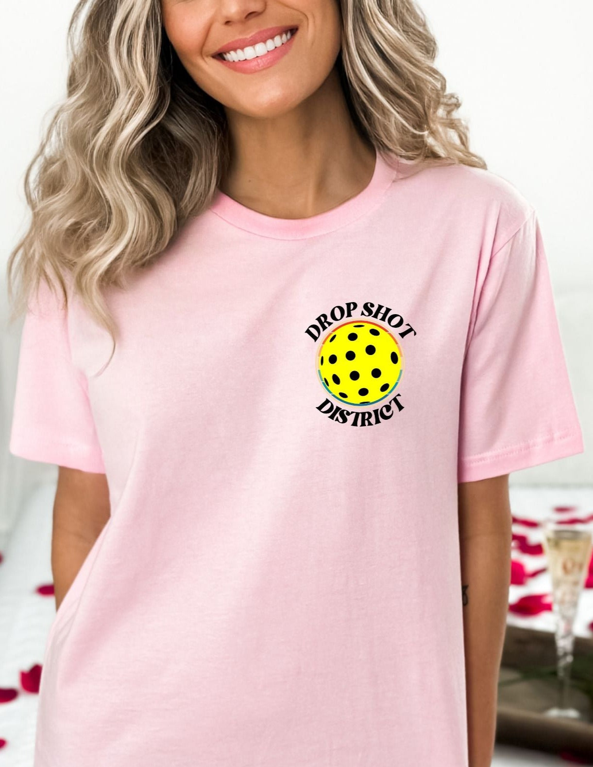 Gorgeously designed sharp-looking Drop Shot District Pickleball Logo Premium T-Shirt.