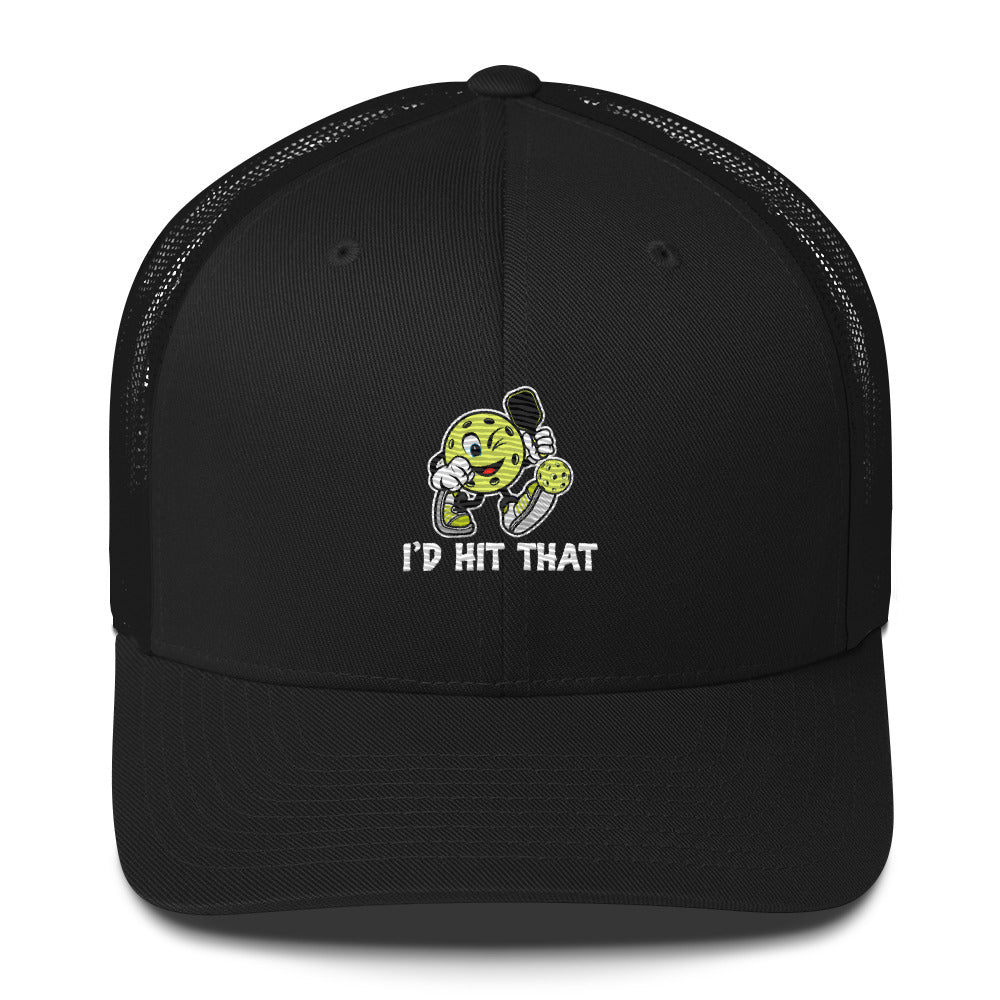 I'd Hit That Funny Cartoon Pickleball Embroidered Trucker Hat