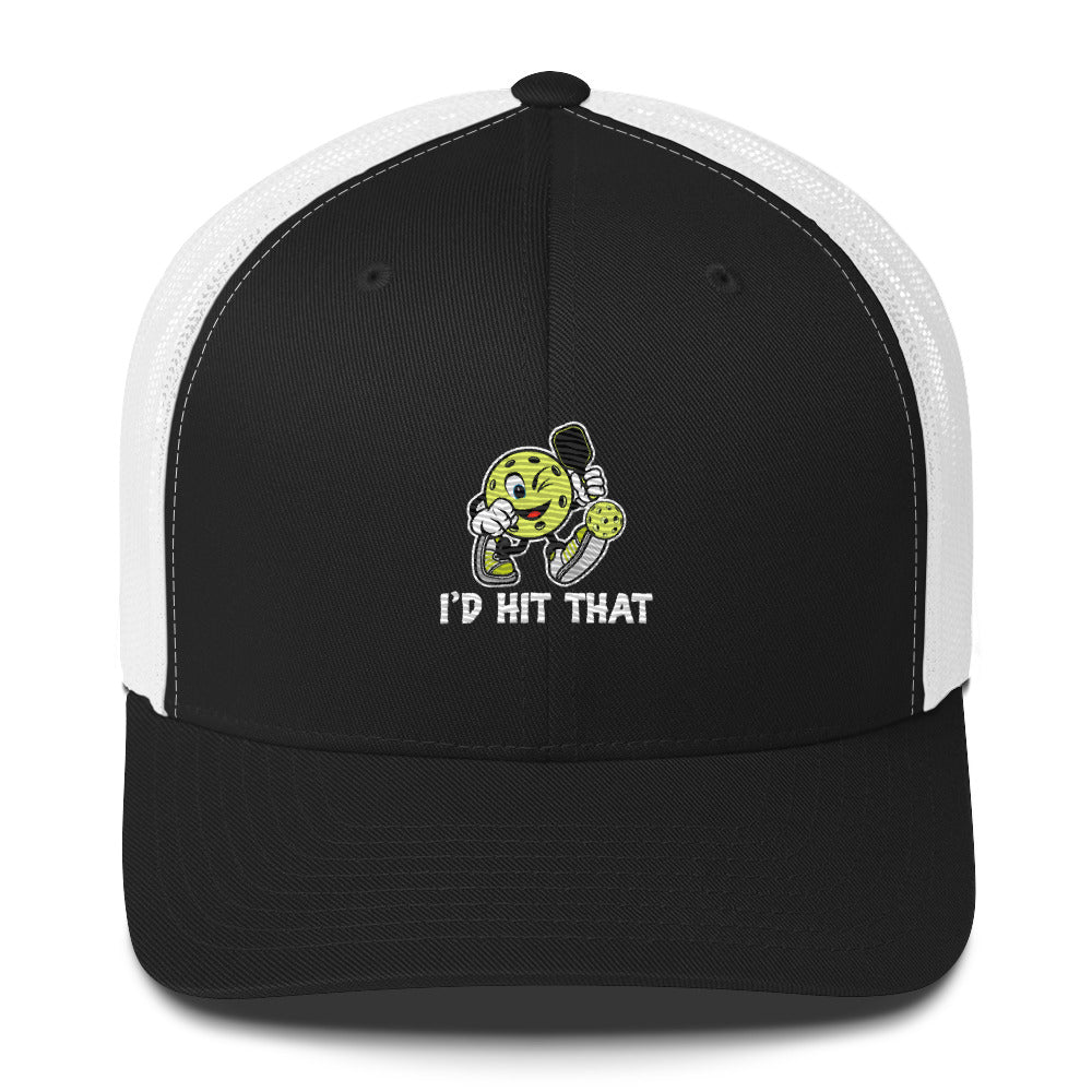 I'd Hit That Funny Cartoon Pickleball Embroidered Trucker Hat