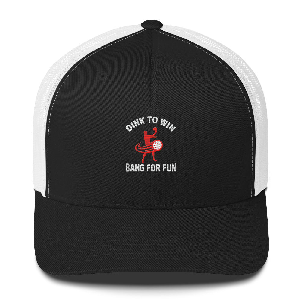 Dink To Win Bang For Fun Embroidered Funny Pickleball Trucker Hat