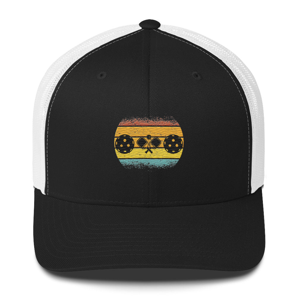 Tropical Pickleball Sunset Gorgeous Embroidered Pickleball Trucker Hat