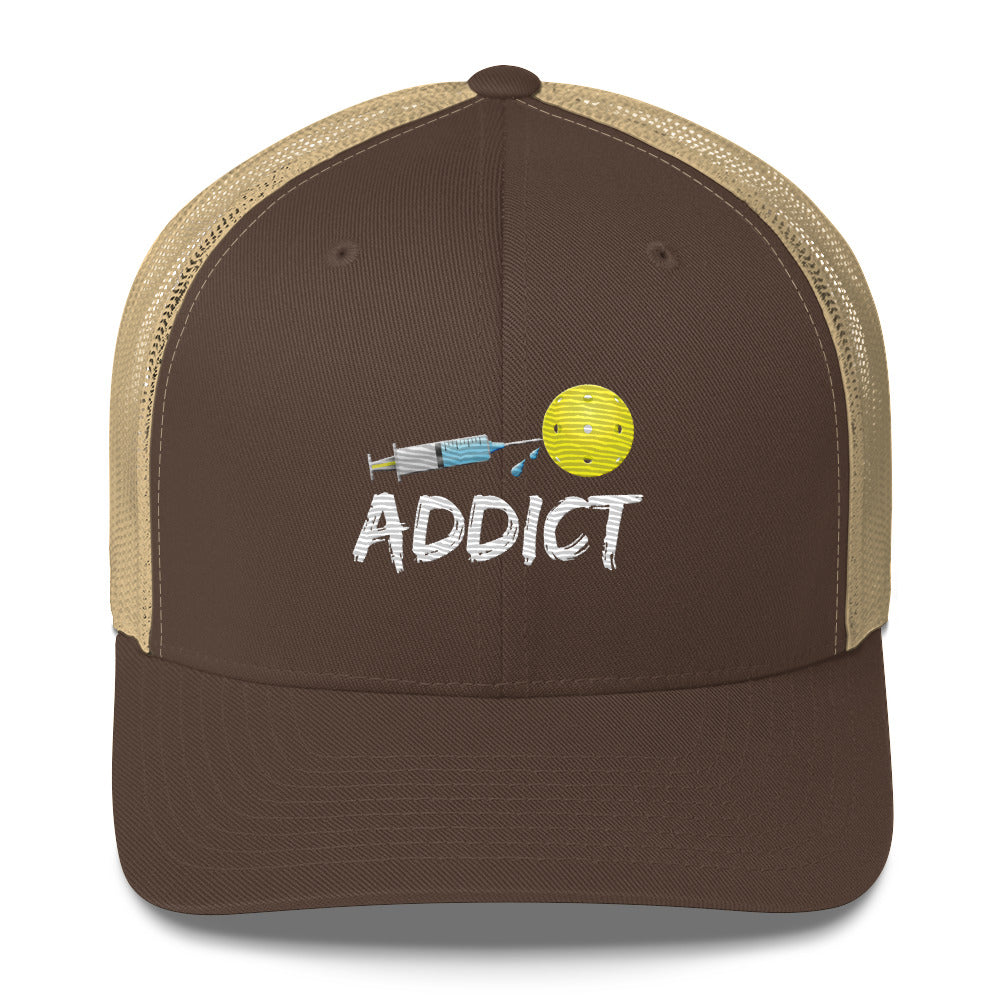Pickleball Addict Embroidered Pickleball Trucker Hat