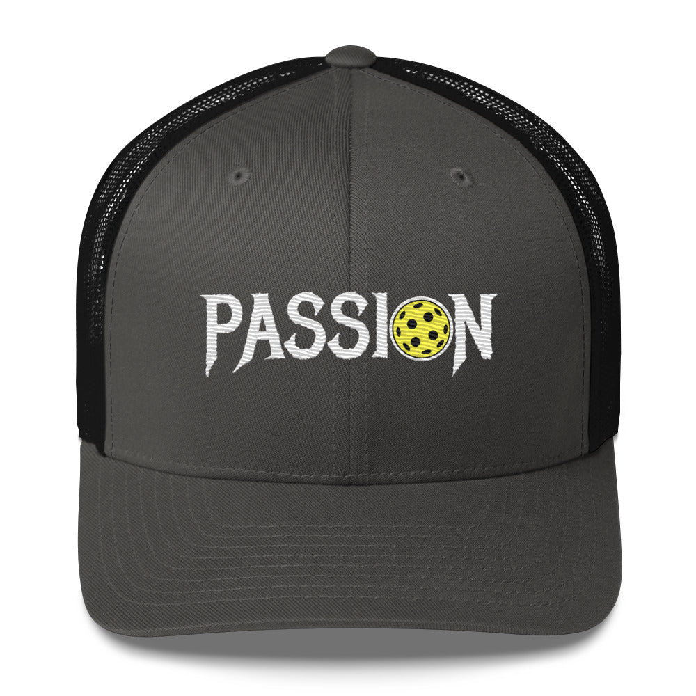 Passion Embroidered (with white) Pickleball Trucker Hat | Pickleball Passionate