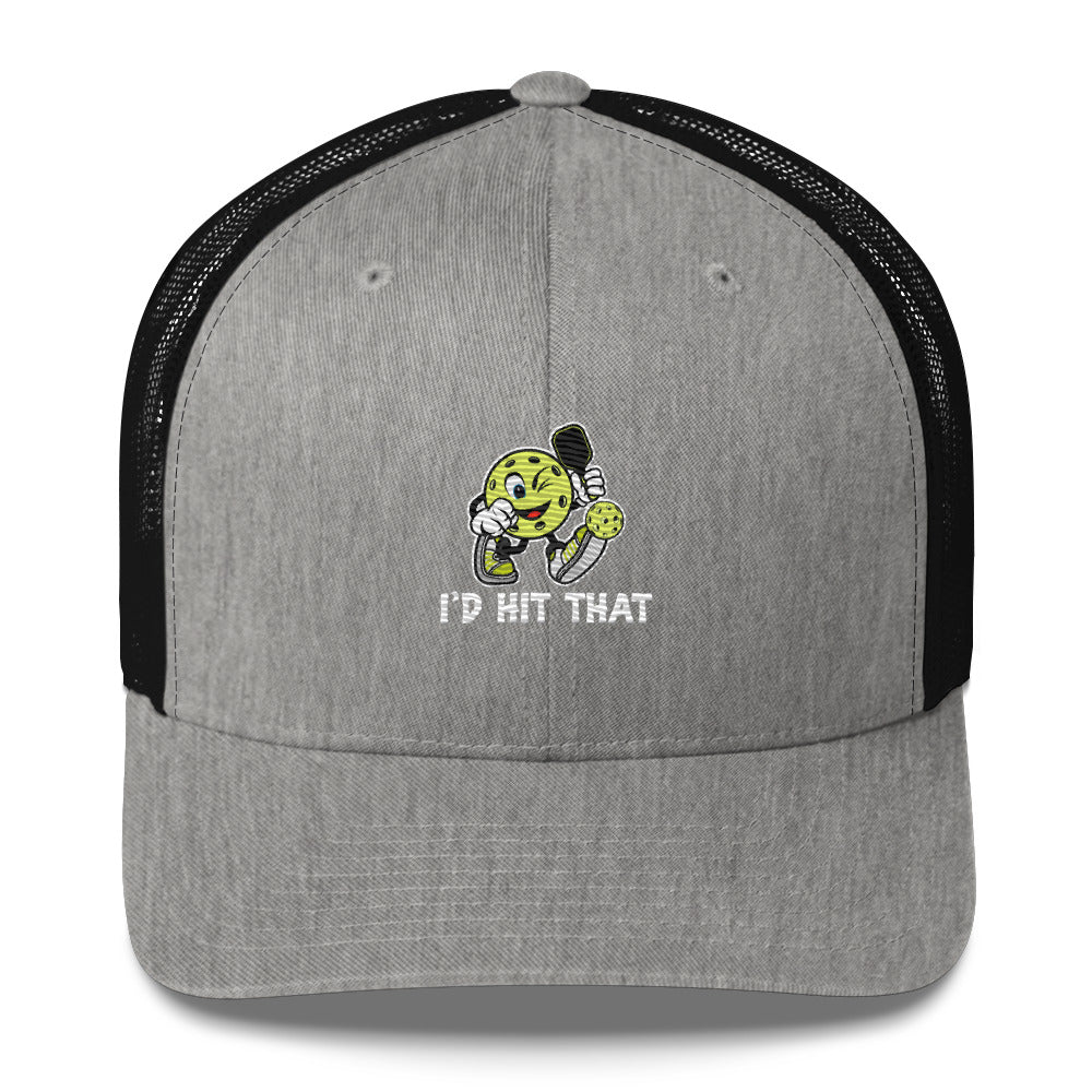 I'd Hit That Funny Cartoon Pickleball Embroidered Trucker Hat