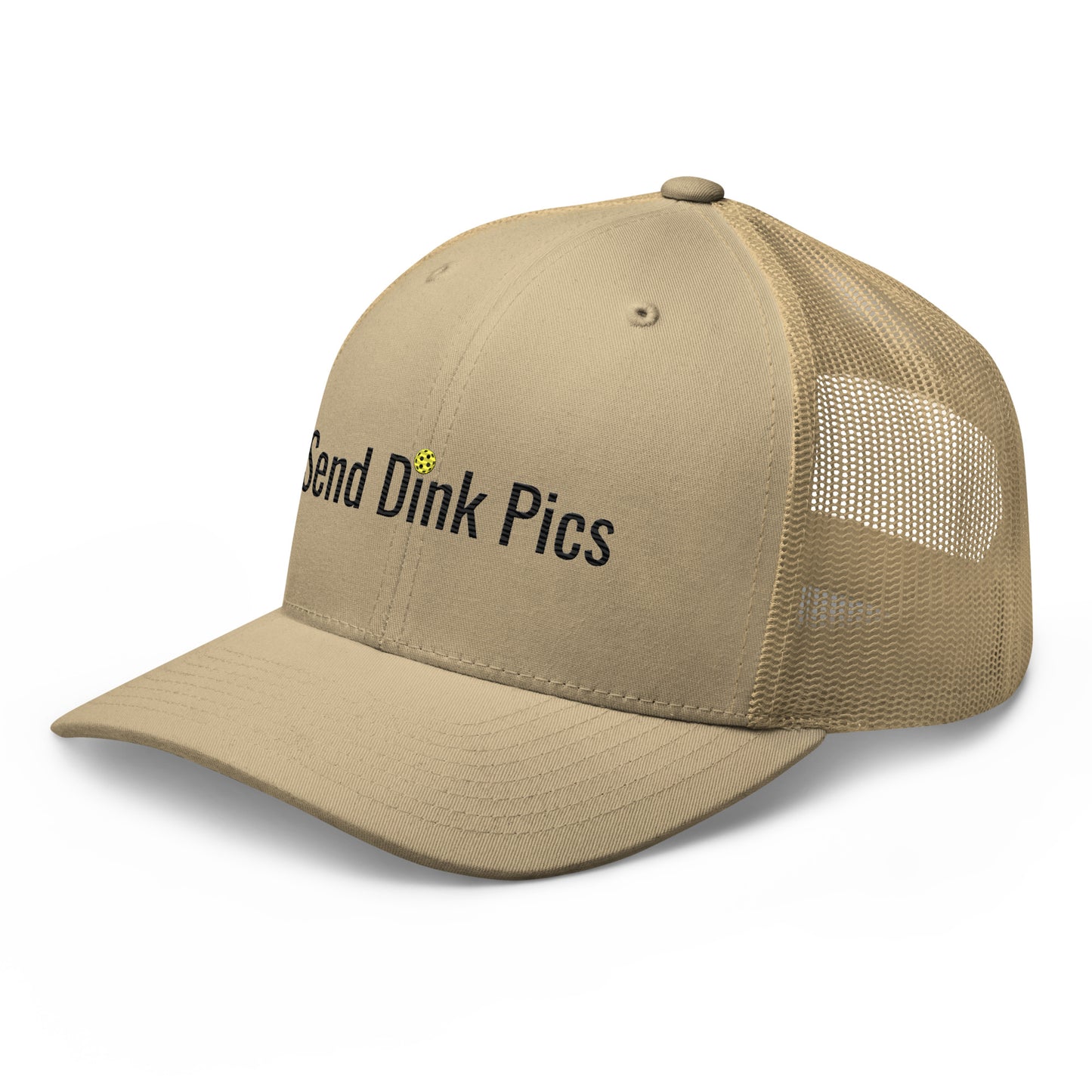 Send Dink Pics Funny Embroidered Pickleball Trucker Hat (not cursive)