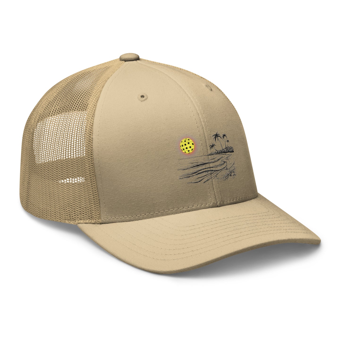 Pickleball Sun Beach Vibes Embroidered (with black) Pickleball Trucker Hat
