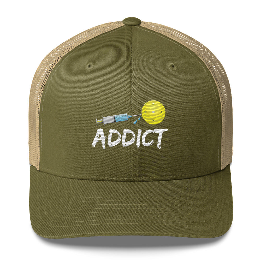 Pickleball Addict Embroidered Pickleball Trucker Hat