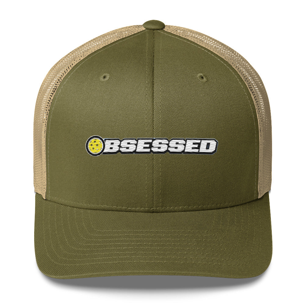 Obsessed With Pickleball Embroidered Pickleball Trucker Hat
