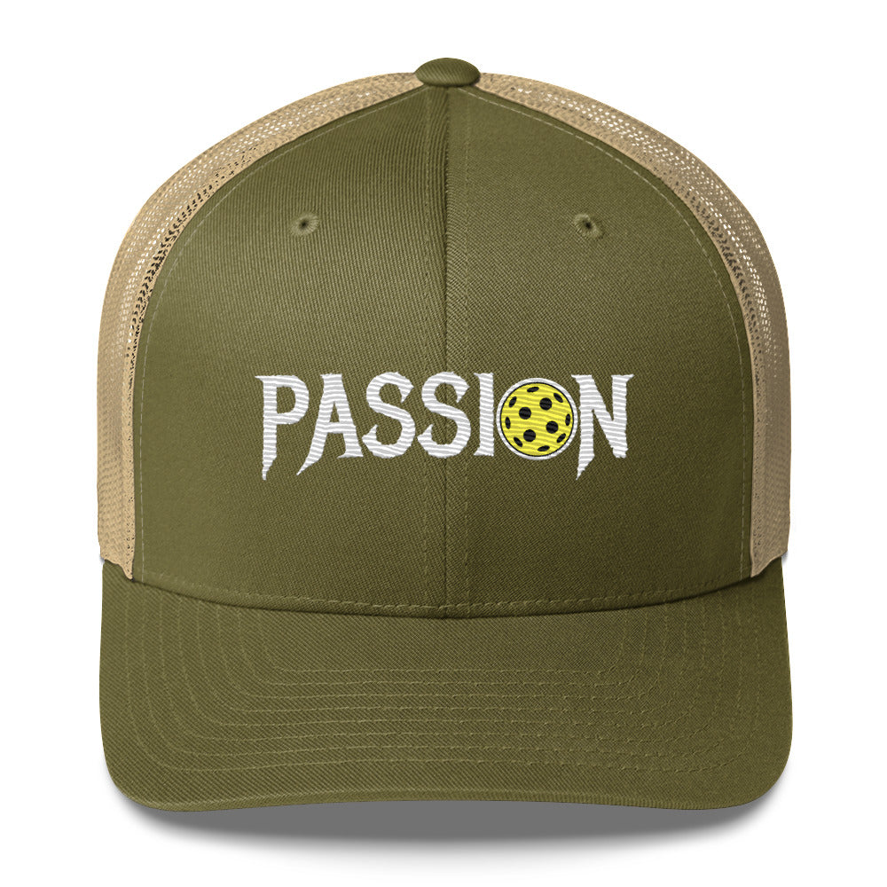 Passion Embroidered (with white) Pickleball Trucker Hat | Pickleball Passionate
