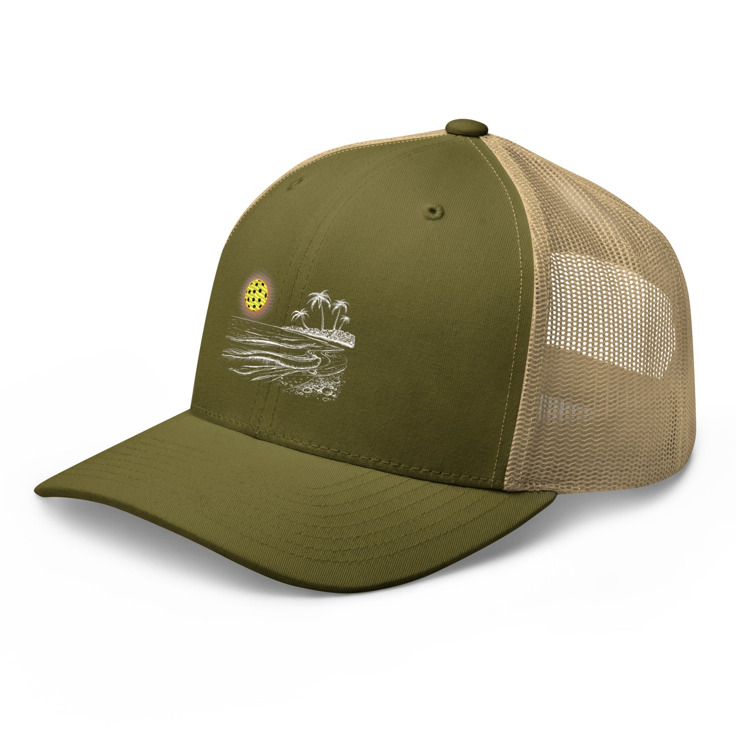 Pickleball Sun Beach Vibes Embroidered (with white) Pickleball Trucker Hat