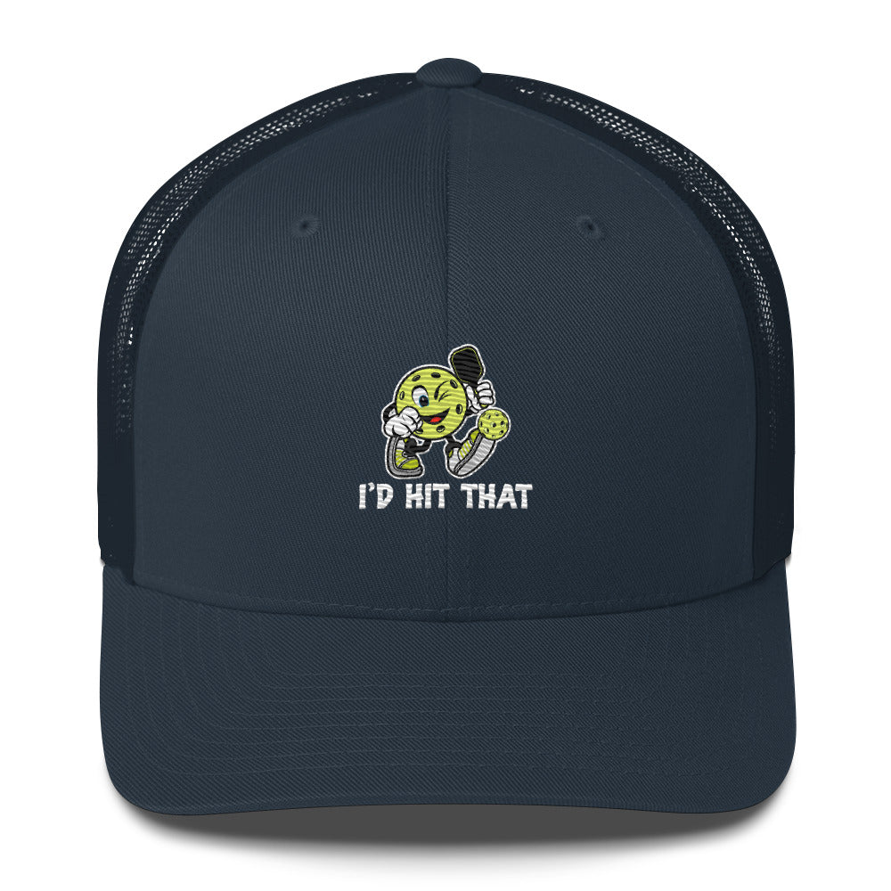 I'd Hit That Funny Cartoon Pickleball Embroidered Trucker Hat