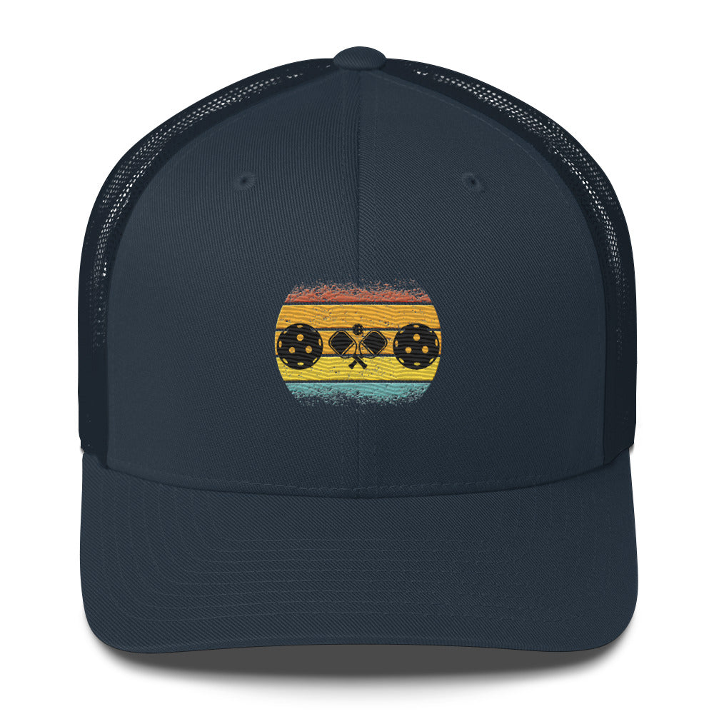 Tropical Pickleball Sunset Gorgeous Embroidered Pickleball Trucker Hat
