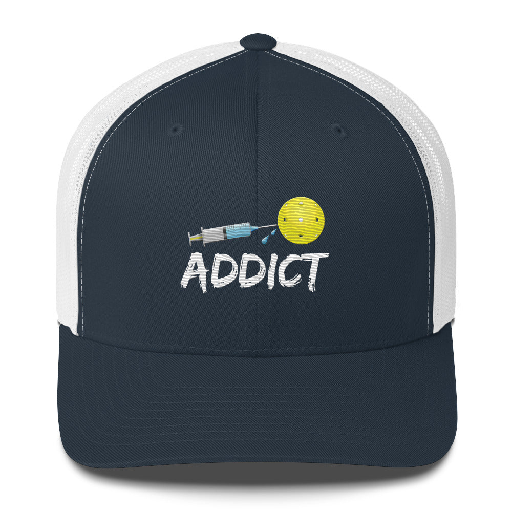 Pickleball Addict Embroidered Pickleball Trucker Hat