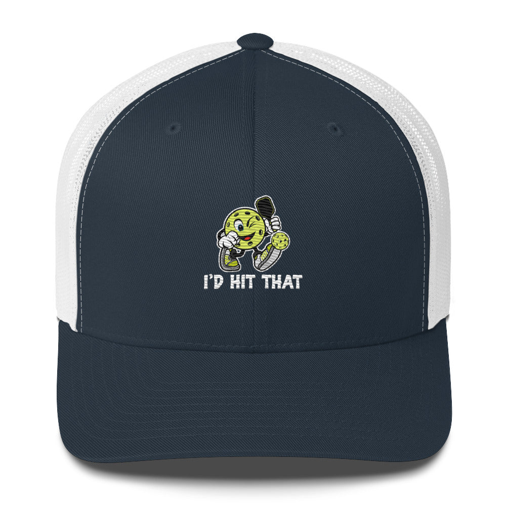 I'd Hit That Funny Cartoon Pickleball Embroidered Trucker Hat
