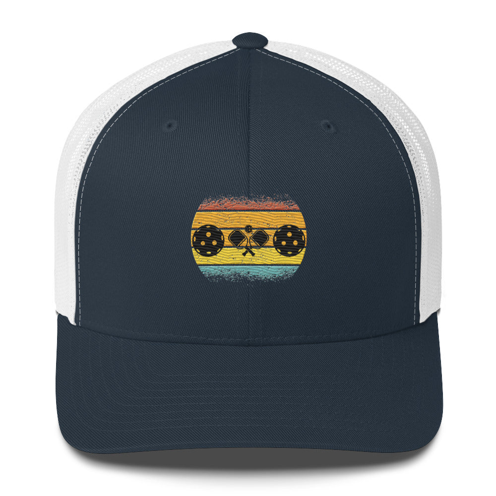 Tropical Pickleball Sunset Gorgeous Embroidered Pickleball Trucker Hat