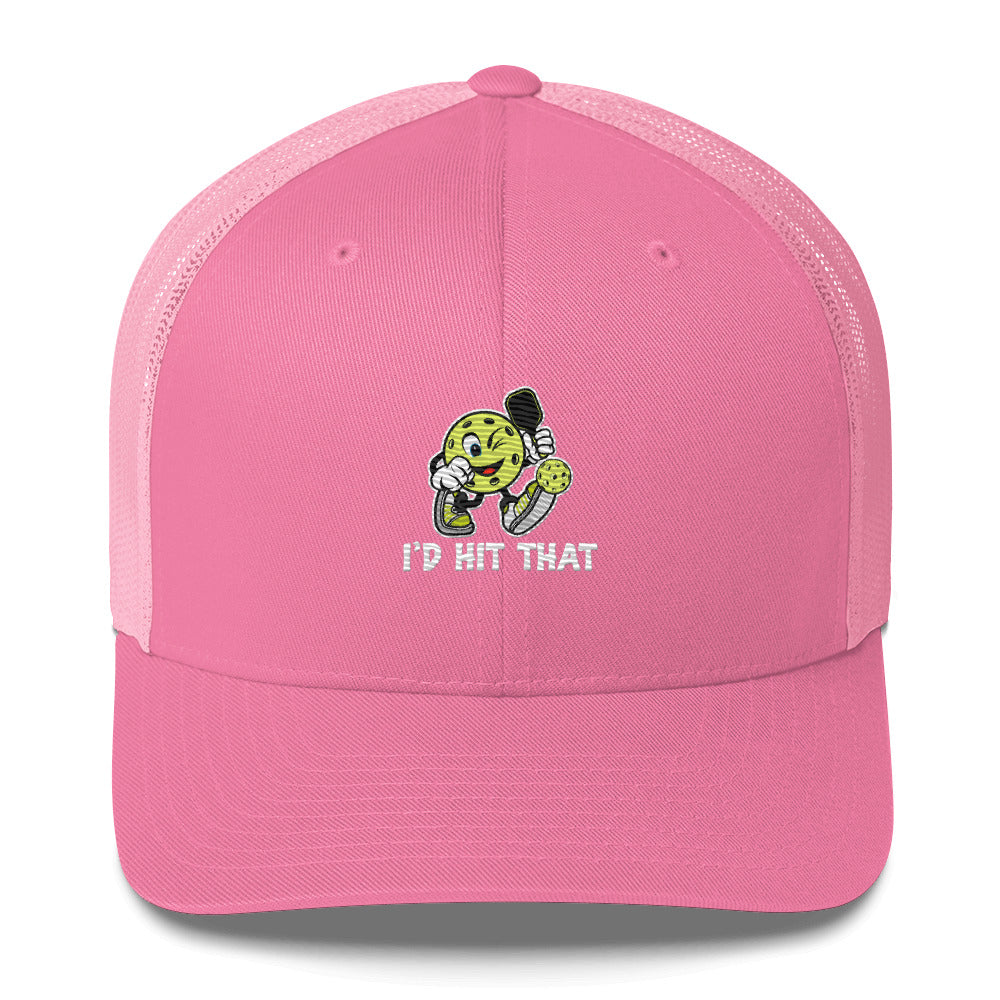 I'd Hit That Funny Cartoon Pickleball Embroidered Trucker Hat