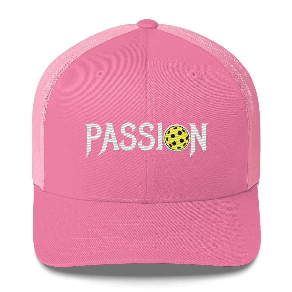 Passion Embroidered (with white) Pickleball Trucker Hat | Pickleball Passionate