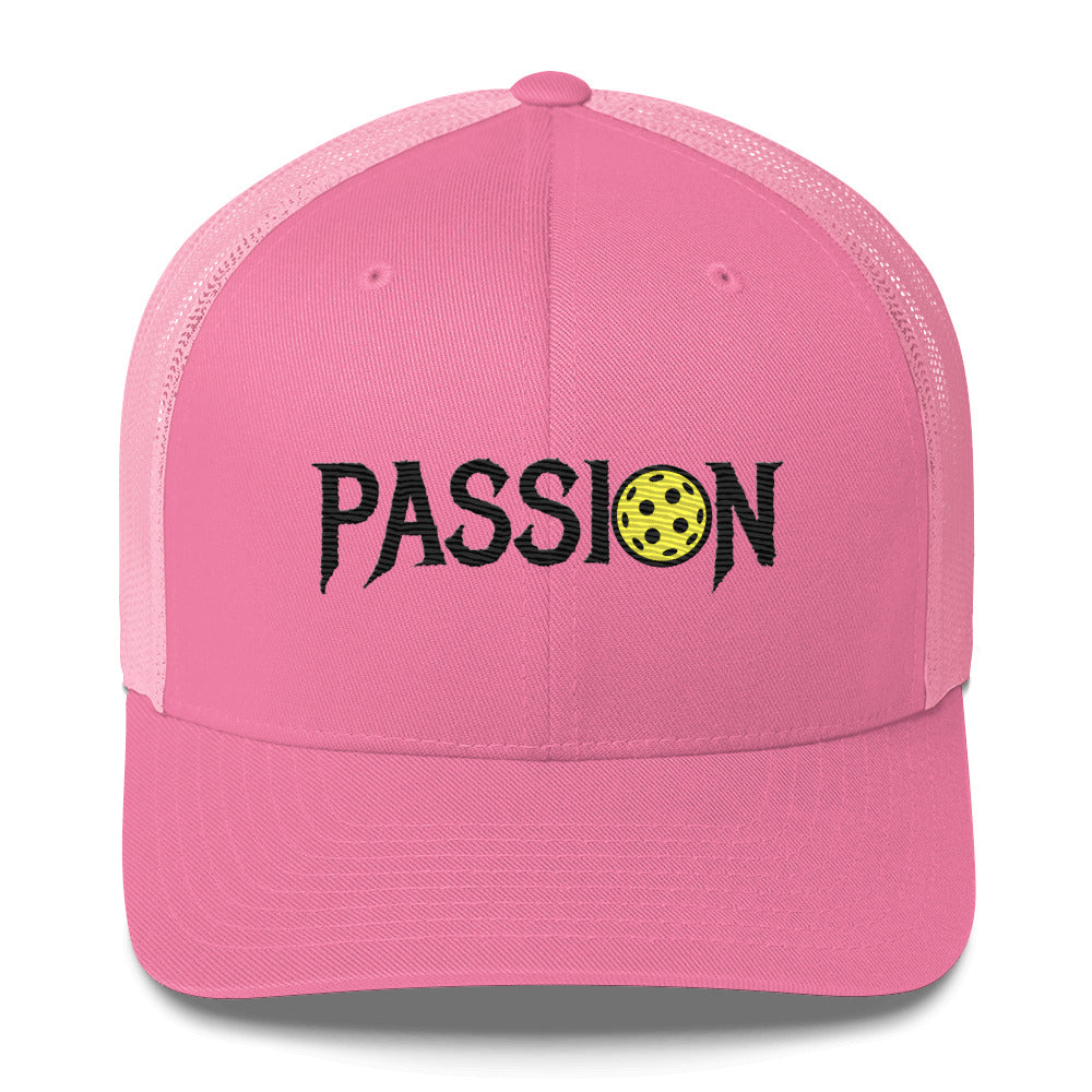 Passion Embroidered (with black) Pickleball Trucker Hat | Pickleball Passionate