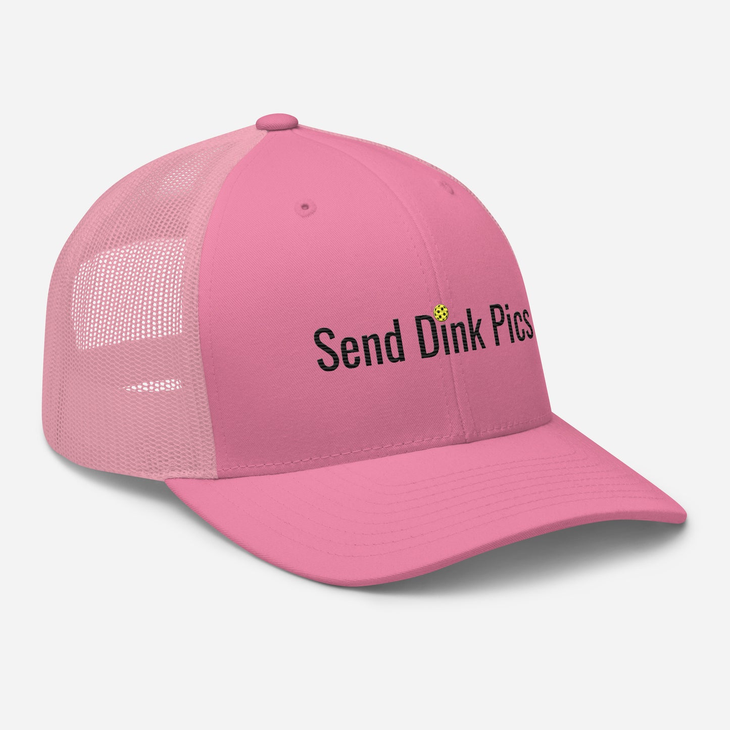 Send Dink Pics Funny Embroidered Pickleball Trucker Hat (not cursive)