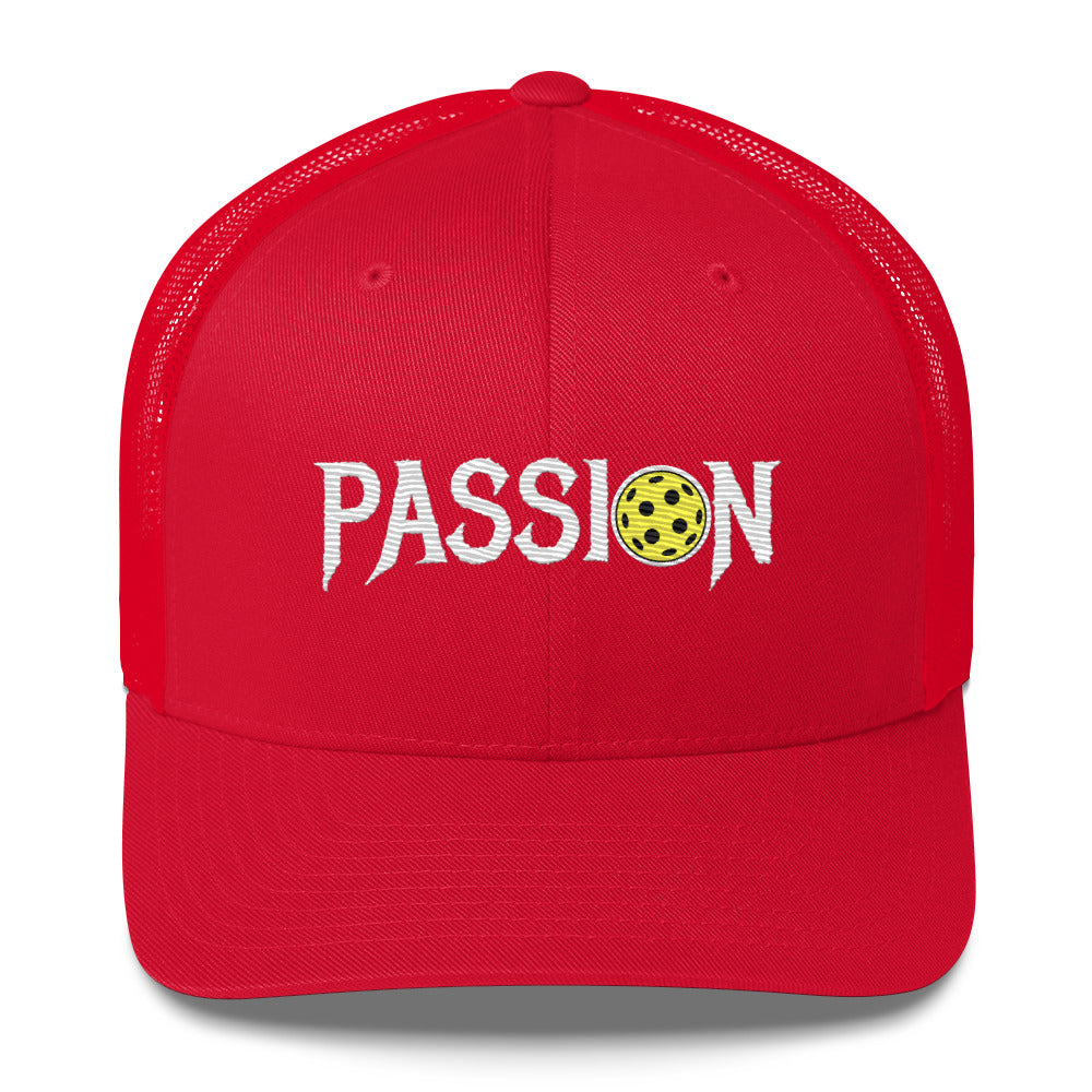 Passion Embroidered (with white) Pickleball Trucker Hat | Pickleball Passionate