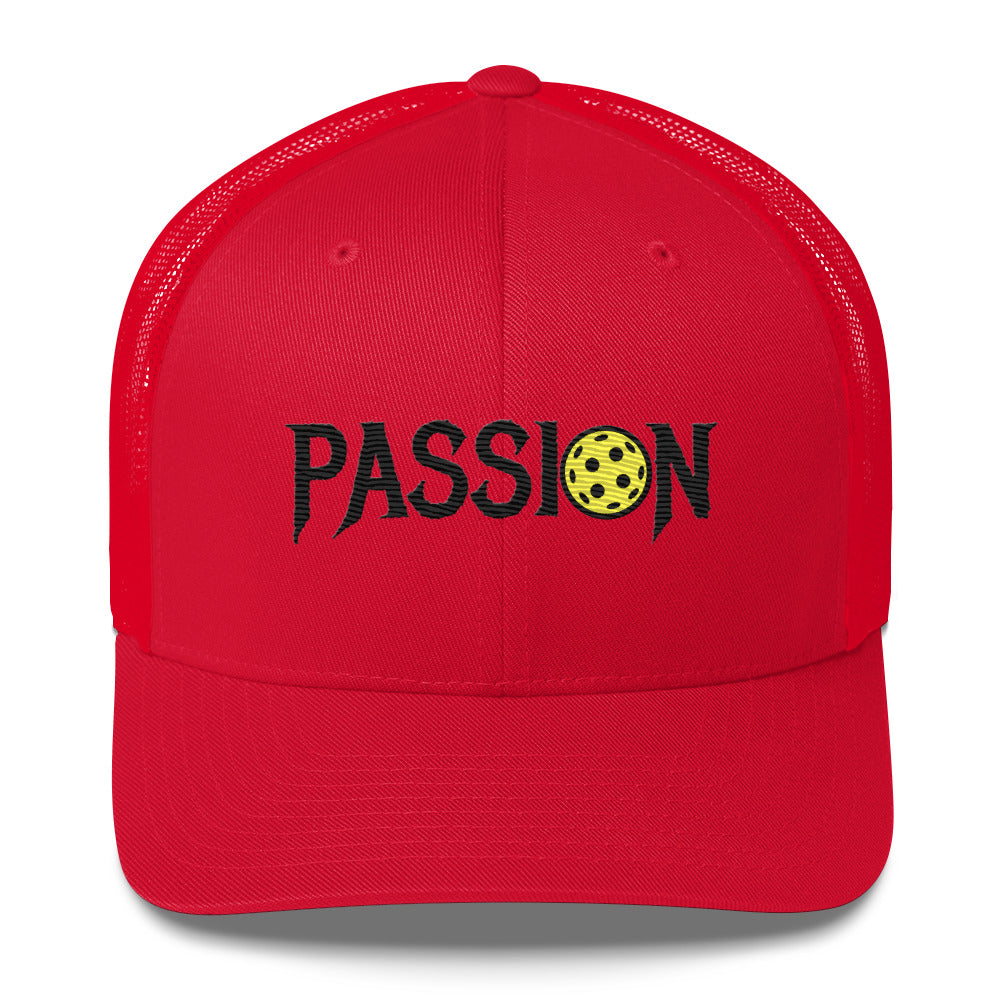 Passion Embroidered (with black) Pickleball Trucker Hat | Pickleball Passionate