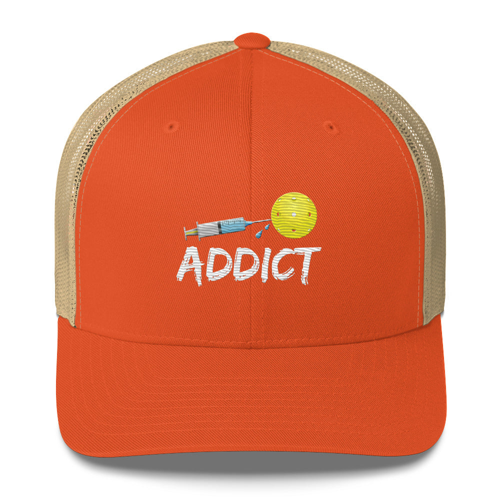Pickleball Addict Embroidered Pickleball Trucker Hat