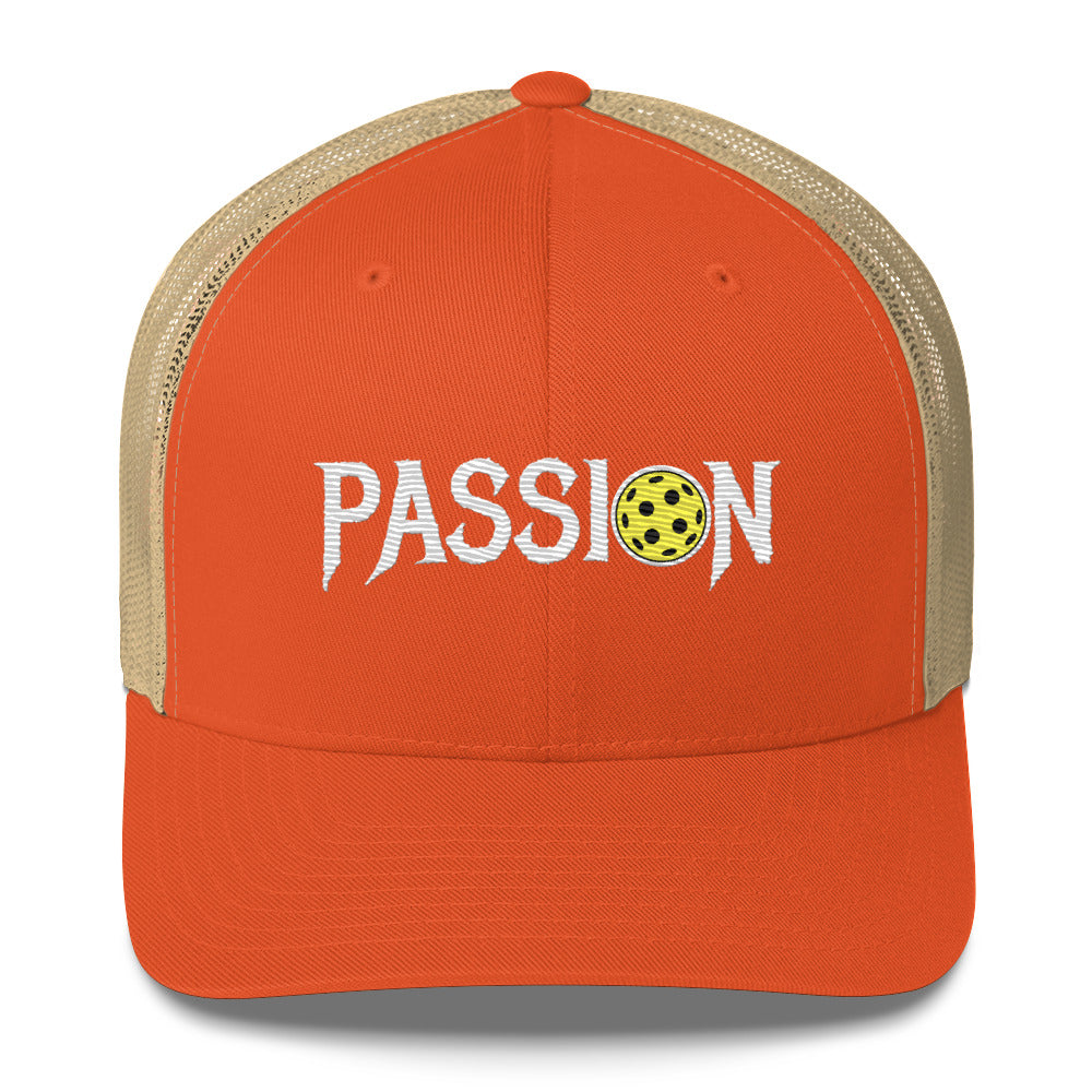 Passion Embroidered (with white) Pickleball Trucker Hat | Pickleball Passionate
